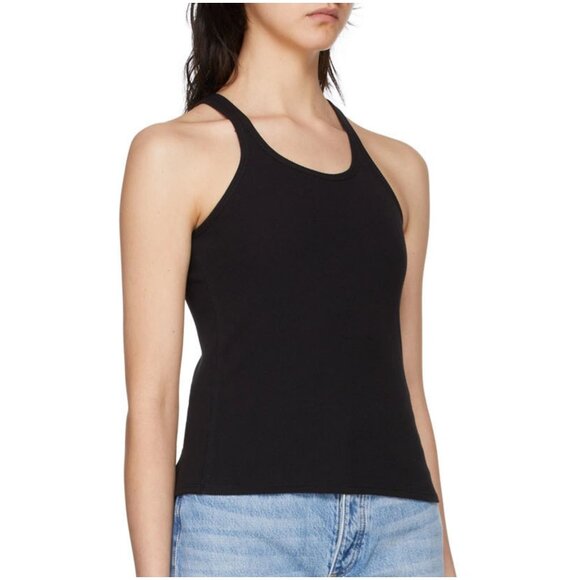 Anine Bing April Tank Top ribbed black XS S small scoop neck - Picture 3 of 8